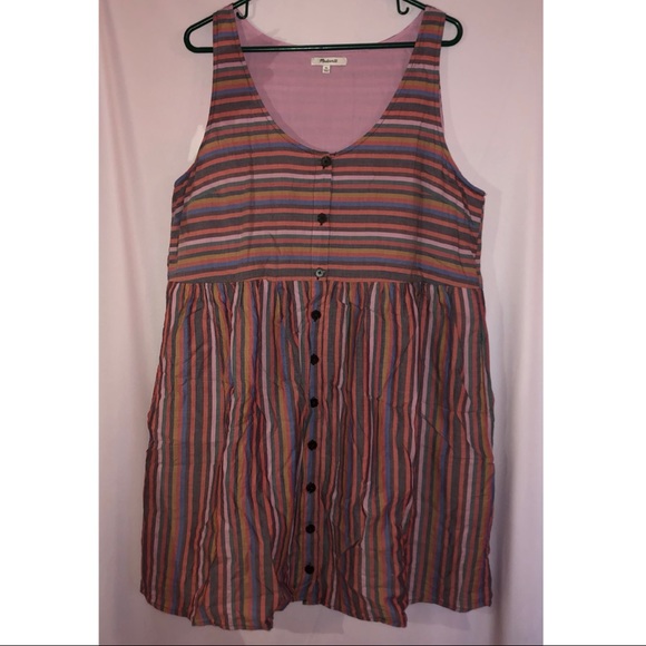 Madewell Dresses & Skirts - Madewell striped rainbow dress, size XL
